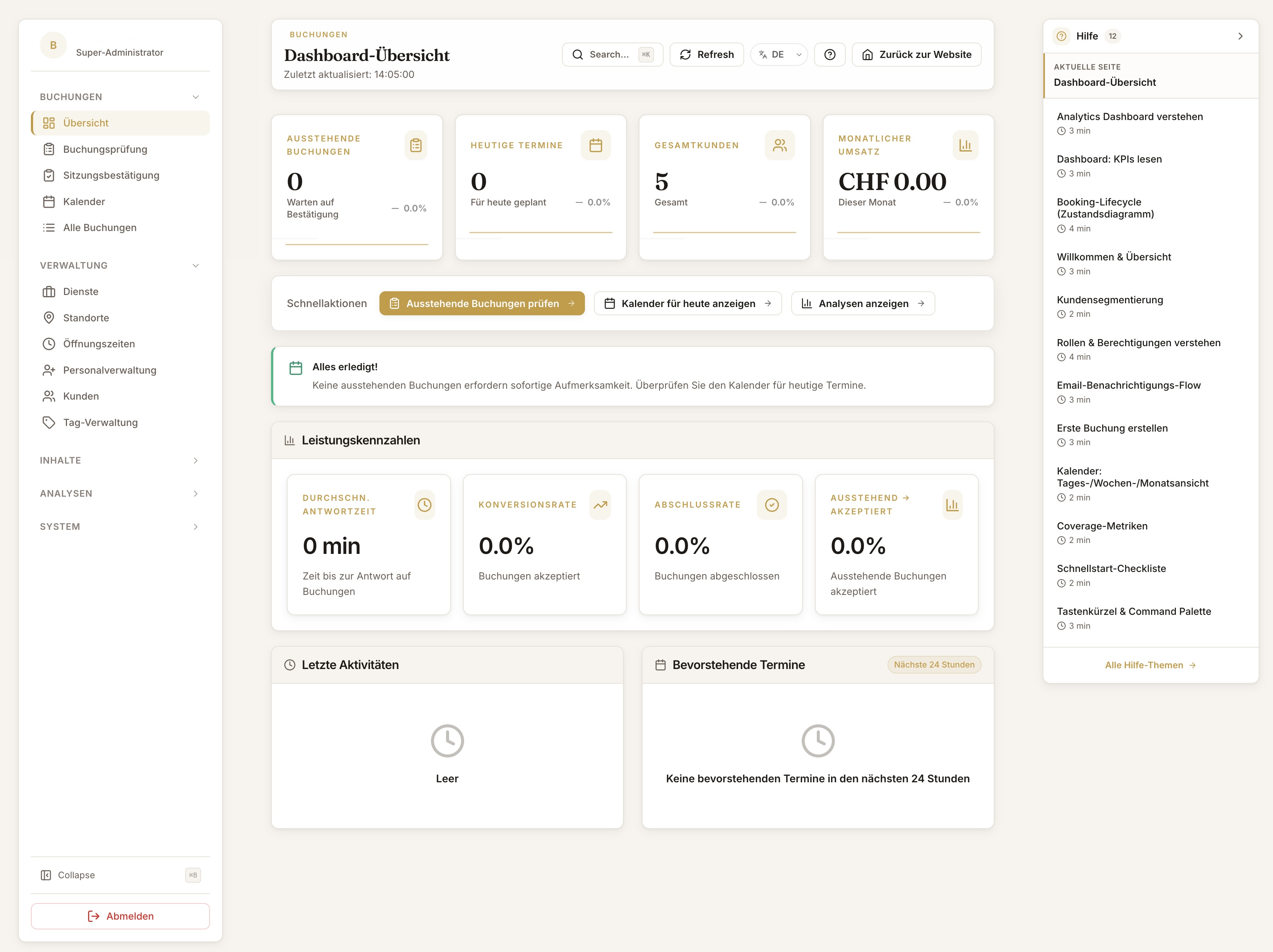 Online-Buchungssystem für Massage-Studios — Terminkalender mit automatischer Buchung